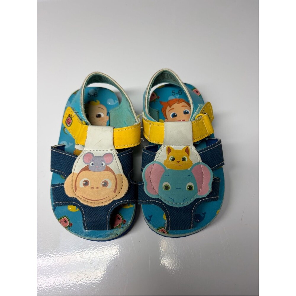Children's Blue & Yellow Animal Character Sandals
